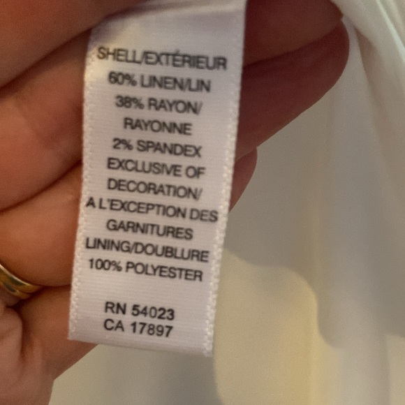 LINEN Blend Banana Republic Blazer Suit Jacket Sport Coat Stretch Cream White 4 - Picture 8 of 16